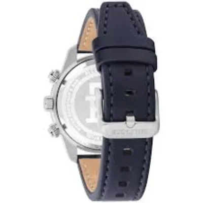 Tommy Hilfiger Leather Blue Dial Chronograph Men's Watch